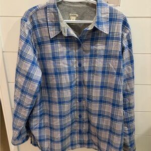 L.L. Bean Blue and White Plaid Shirt